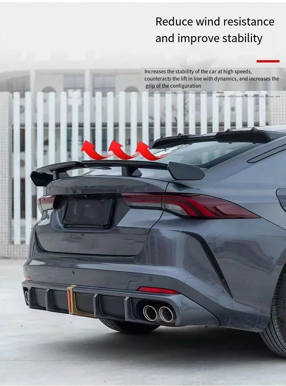 Universal Car modified butterfly shaped tail wing car bumper no perforated spoiler GT Apply to all Car parts factory direct sale