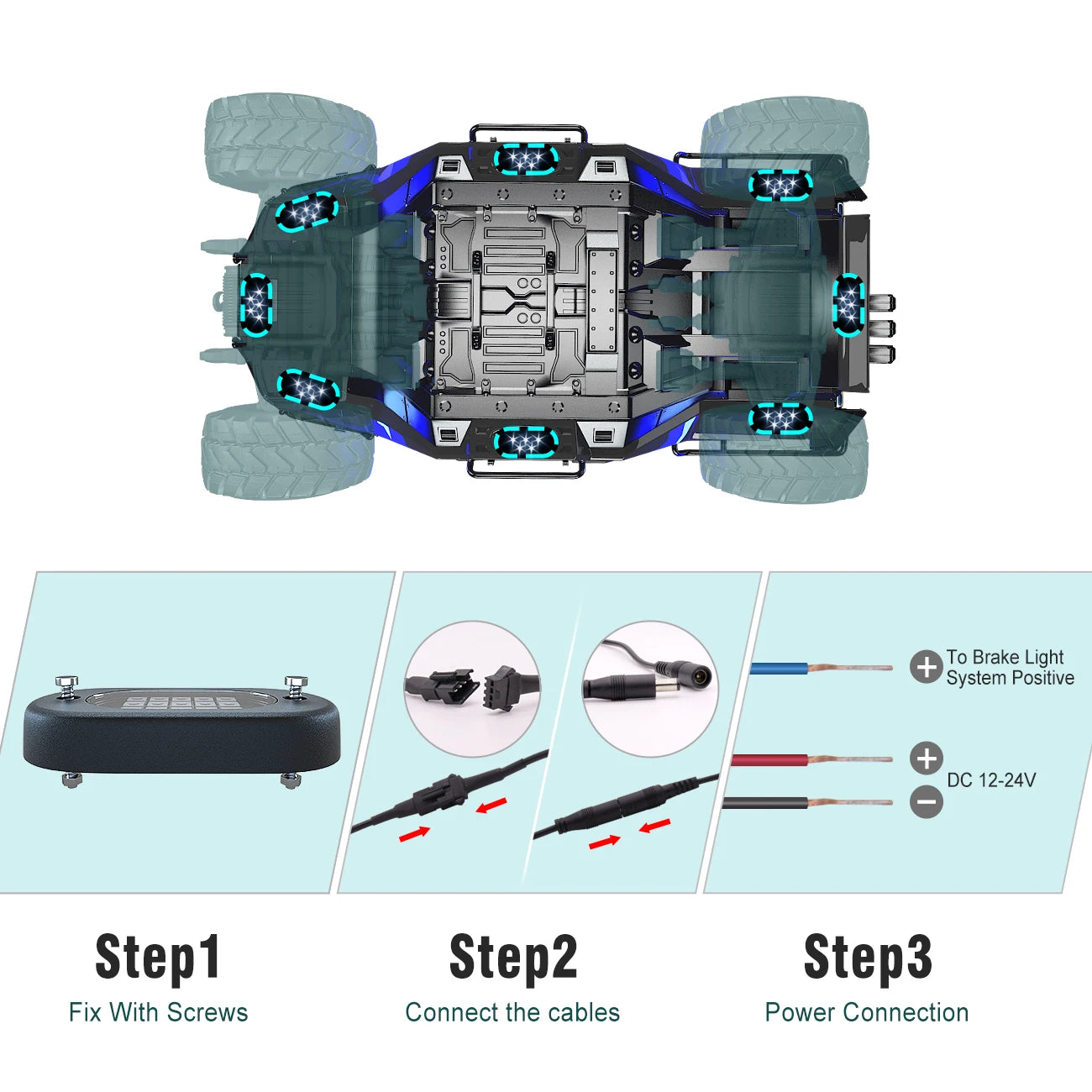 YiLaie 4/6/8/10/12 pods RGB LED Rock Light APP Control Music Neon Car Underglow Chassis Light for Offroad Truck SUV Rock Lights