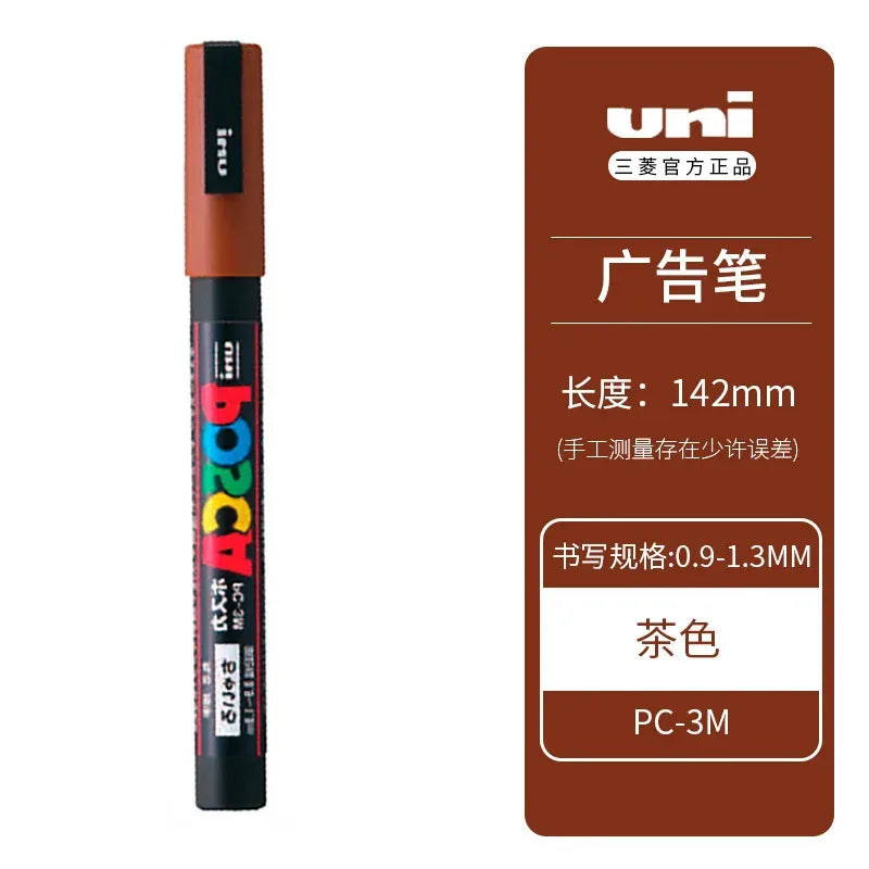 Uni Posca Full Marker PC-1M 3M 5M Multi-Colours Acrylic Permanente Rotulador Poster Graffiti Painting Pen For Fabric Rock Metal