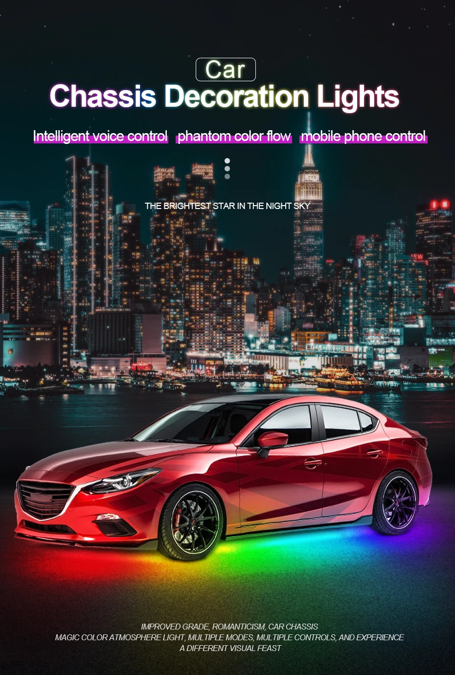 SEAMETAL Car Chassis Light Color Flow Atmosphere Light Waterproof APP Control Underbody Light LED Flexible Underglow Light Strip