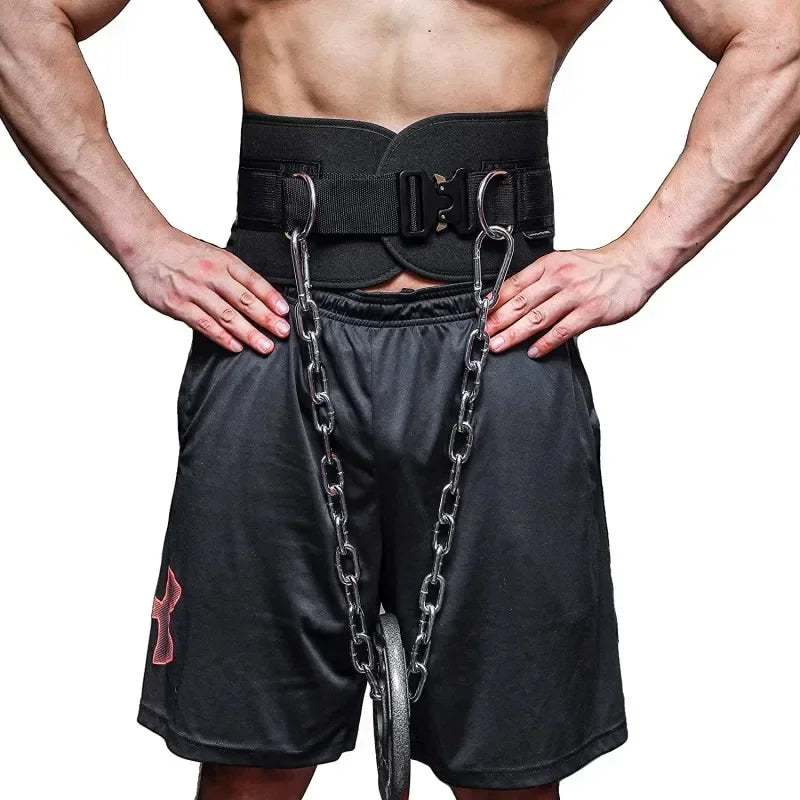 Pull up weight carrying fitness belt for men, squat horizontal bar, waist protection, back muscle strength training belt