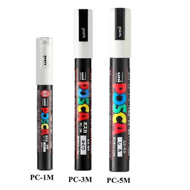 UNI POSCA Markers Set PC-1M/3M/5M Permanent Acrylic Paint Pen Quick Dry Graffiti Painting Art Supplies Japanese Stationery