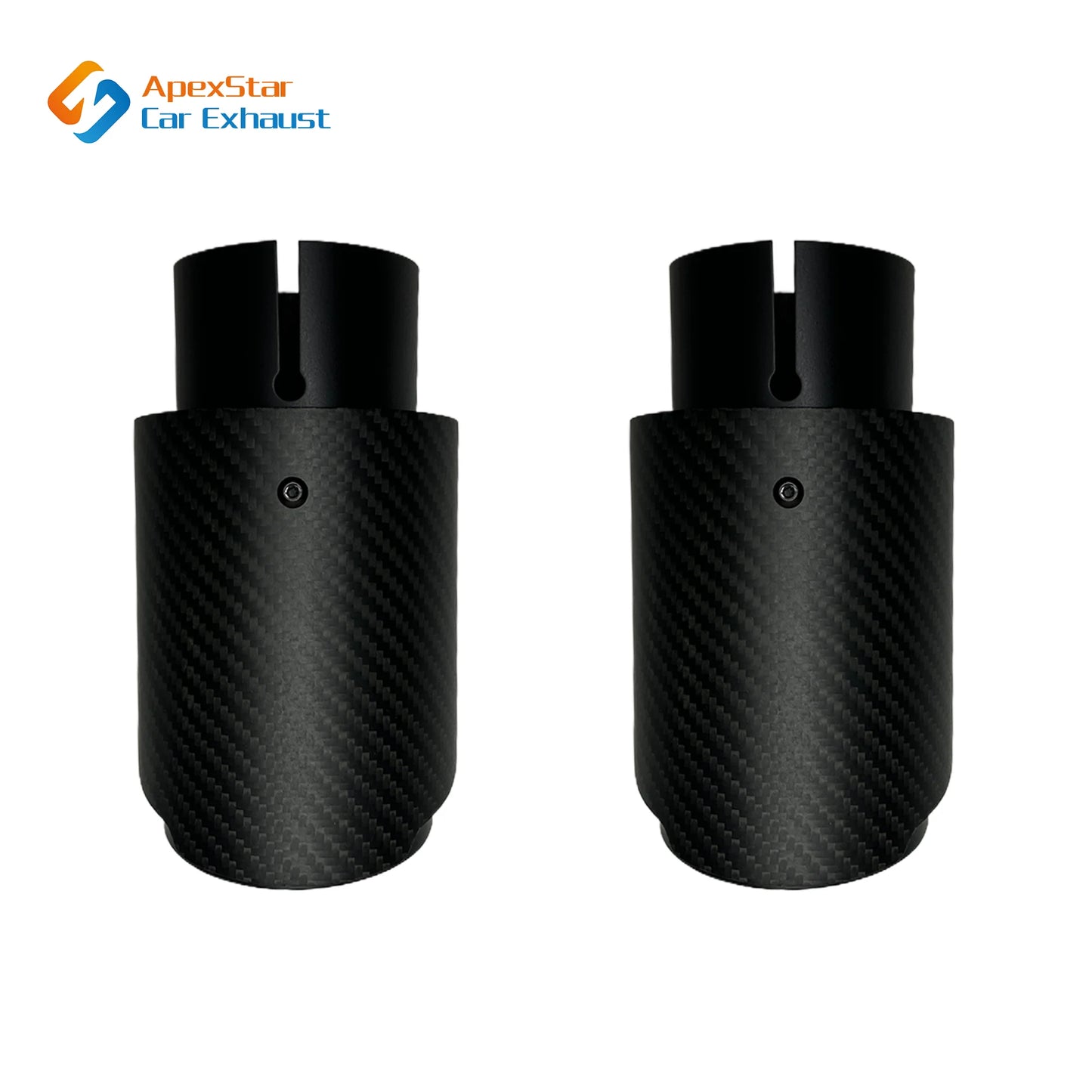 1Pcs Car Matte Carbon Fibre Exhaust System Pipe Tip Straight Universal Black Stainless