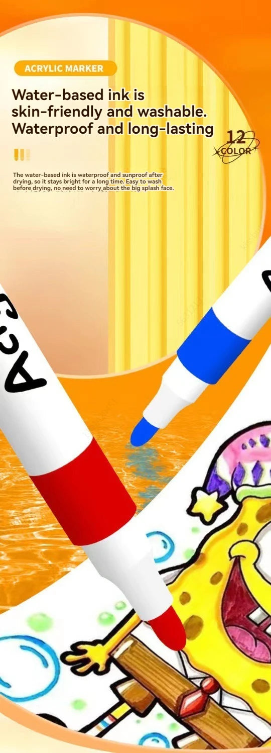 12-80 Colores Set Acrylic Paint Art Marker Pen Rock Painting for Kids Graffiti Stone Ceramic Glass Wood DIY Crafts Art Supplies