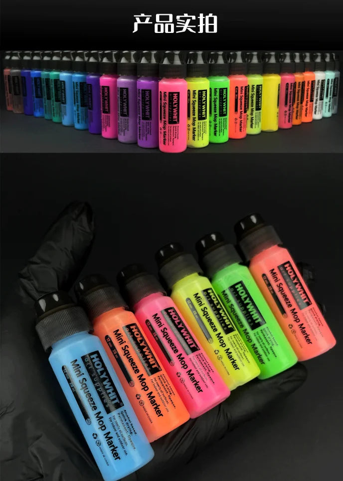 20ml Graffiti Flow Pen Paint Signature Pen 12mm Round Tip Waterproof Marker With Ink Art Supplies Fluorescent Painting Writing