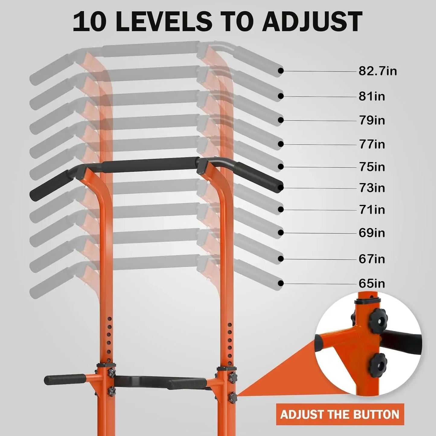 Power Tower Dip Station Pull Up Bar for Home Gym Adjustable Height Strength Training Workout Equipment,Pull Up Bar Station