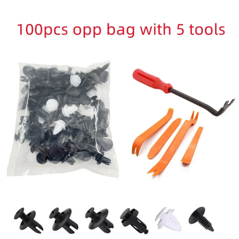 835 Car Push Retainer Black Nylon Fastener Clips in Plastic Box for GM Ford Lexus Honda Chrysler Mazda Nissan Jeep Ford