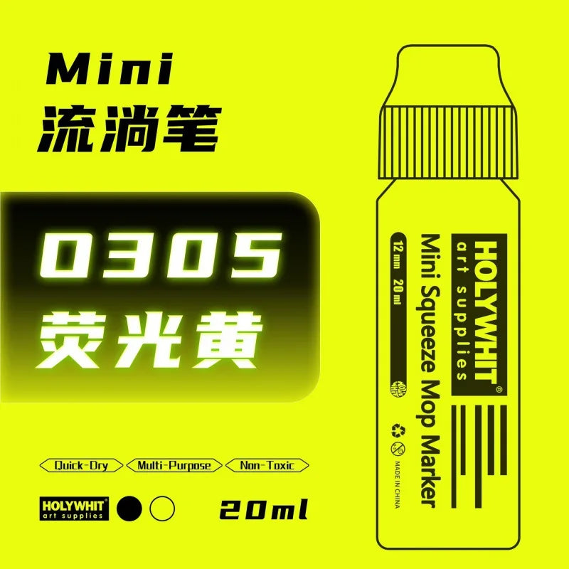 20ml Graffiti Flow Pen Paint Signature Pen 12mm Round Tip Waterproof Marker With Ink Art Supplies Fluorescent Painting Writing