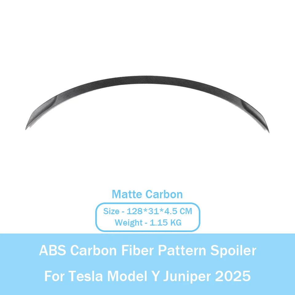 ABS Carbon Fiber Pattern Spoiler For Tesla Model Y Juniper 2025 Original High Performance Trunk Wing Auto Modified Accessories