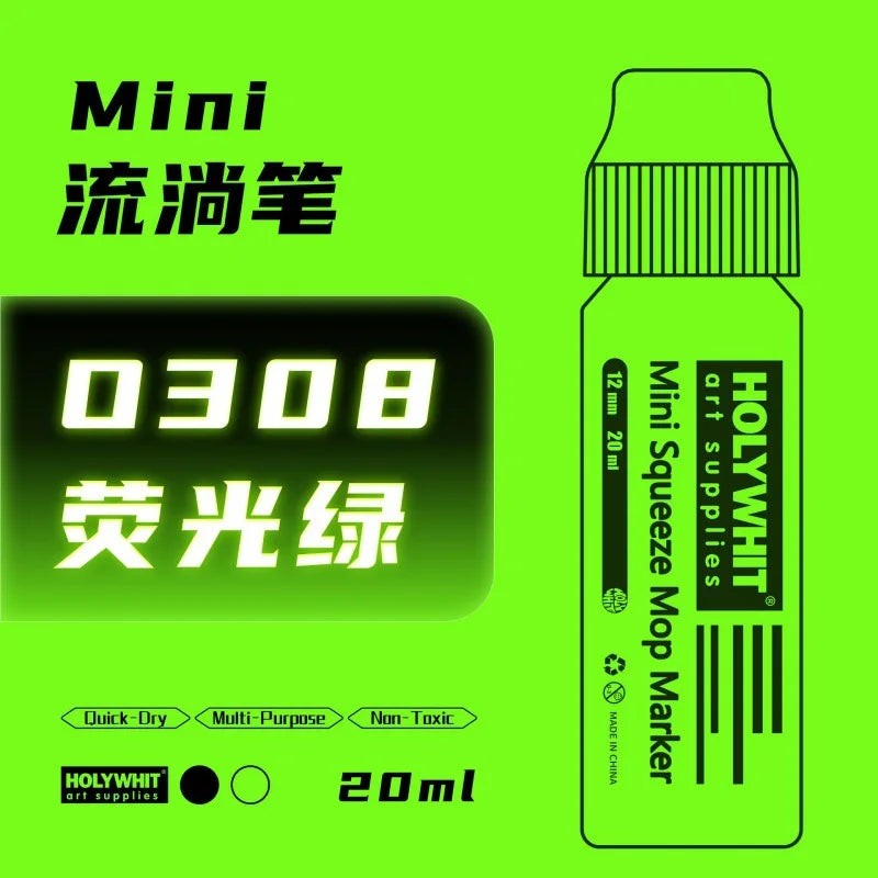 20ml Graffiti Flow Pen Paint Signature Pen 12mm Round Tip Waterproof Marker With Ink Art Supplies Fluorescent Painting Writing