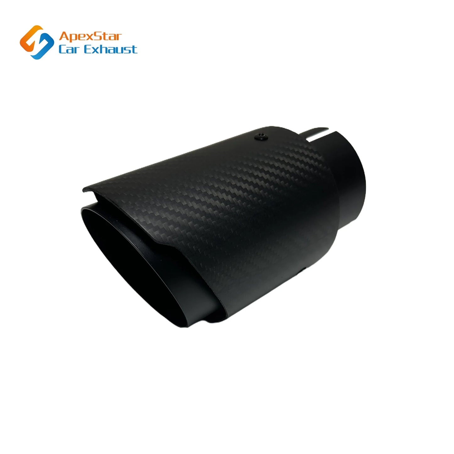 1Pcs Car Matte Carbon Fibre Exhaust System Pipe Tip Straight Universal Black Stainless