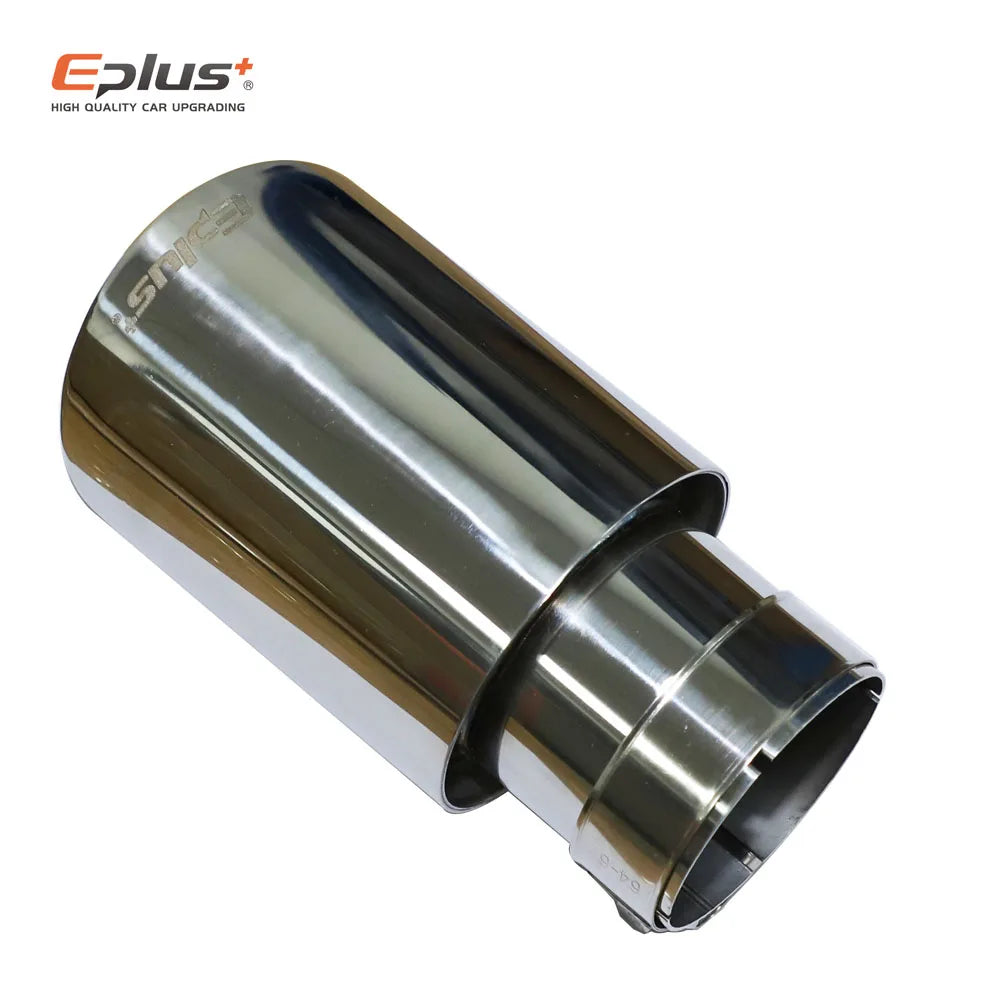 Eplsu Car Stainless Steel Silver Muffler Tip Universal Exhaust Pipe Mufflers bilayer Nozzle bilayer Decoration Bevel End